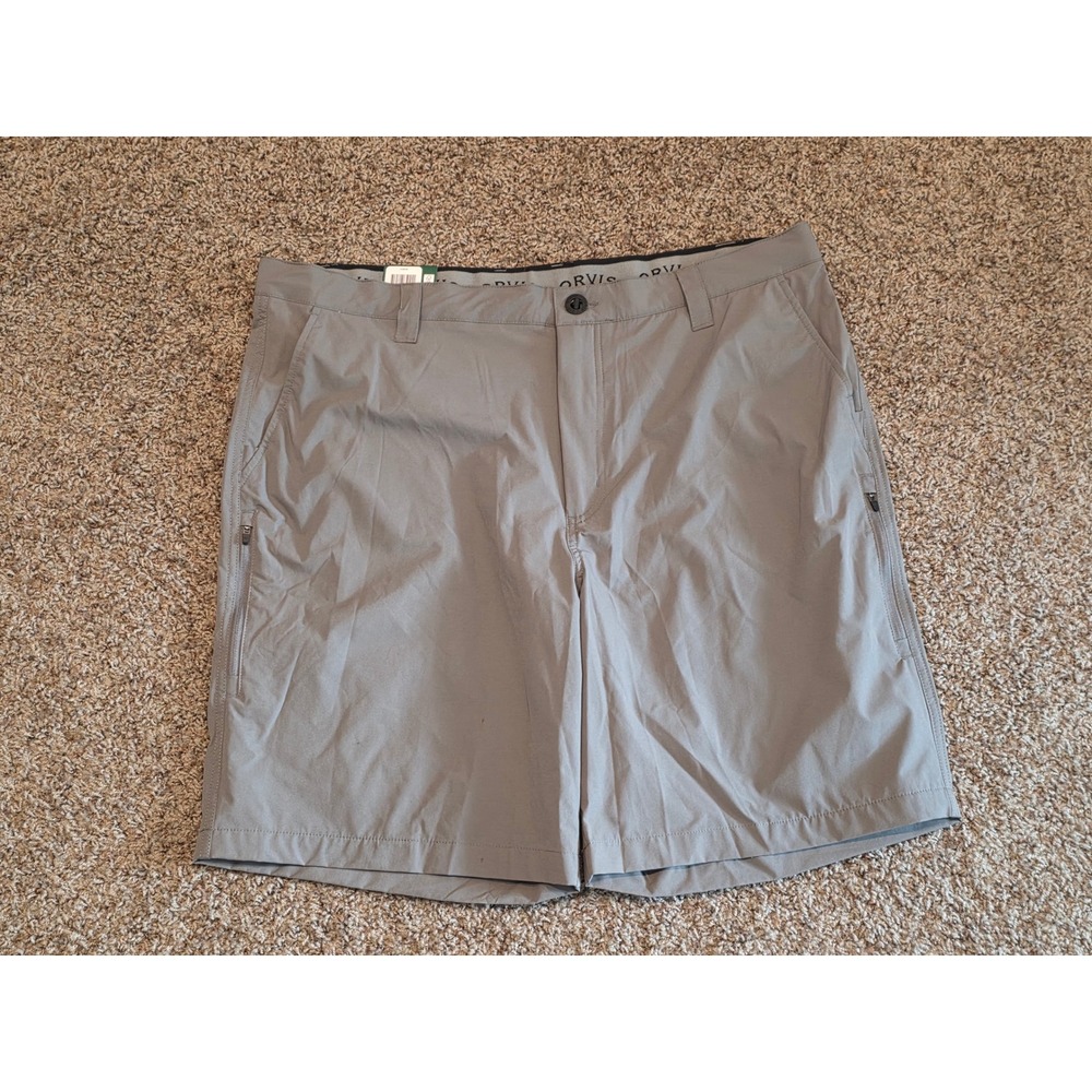 Orvis Mens Tech Shorts Gray 4-Way Stretch Comfort Waistband Size 40 NWT